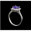 Image 4 : 18KT White Gold 1.52 ctw Tanzanite and Diamond Ring