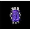 Image 2 : 16.83 ctw Tanzanite, Sapphire and Diamond Ring - 14KT White Gold