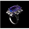 Image 4 : 16.83 ctw Tanzanite, Sapphire and Diamond Ring - 14KT White Gold