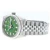Image 2 : Rolex Mens Stainless Green Diamond 36MM Datejust Wristwatch