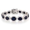 Image 1 : 36.08 ctw Blue Sapphire and 3.35 ctw Diamond 14K White Gold Bracelet