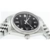 Image 4 : Rolex Mens Stainless Black Diamond 36MM Datejust Wristwatch