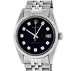 Image 2 : Rolex Mens Stainless Black Diamond 36MM Datejust Wristwatch