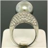 Image 6 : 14k White Gold Large 14.5mm Tahitian Pearl Solitaire Ring w/ 2.00 ctw Pave Diamo
