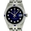 Image 1 : Rolex Mens Stainless Steel Blue Vignette Diamond & Sapphire Datejust Wristwatch