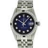 Image 2 : Rolex Mens Stainless Steel Blue Vignette Diamond & Sapphire Datejust Wristwatch