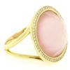 Image 3 : Ippolita Lollipop 18kt Yellow Gold Pink Mother of Pearl and Round Diamond Halo R