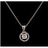 Image 1 : 0.66 ctw Diamond Pendant With Chain - 14KT White Gold