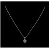 Image 2 : 0.66 ctw Diamond Pendant With Chain - 14KT White Gold