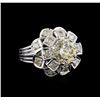 Image 1 : 3.65 ctw Diamond Ring - 18KT White Gold