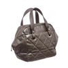 Image 3 : Chanel Gray Quilted Vinyl Bowling Satchel Handbag