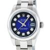 Image 1 : Rolex Ladies Stainless Steel Blue Vignette Diamond Quickset Datejust Wristwatch