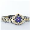 Image 4 : Rolex Ladies 2 Tone Yellow Gold Blue Vignette Diamond & Sapphire Datejust Wristw