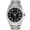 Image 2 : Rolex Mens Stainless Steel 36mm Black Diamond Dial Datejust Wristwatch