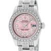 Image 1 : Rolex Ladies Stainless Steel Pink 5 ctw Diamond Datejust Wristwatch With Rolex B