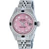 Image 2 : Rolex Ladies Stainless Steel Pink Diamond & Sapphire Datejust Wristwatch