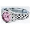 Image 4 : Rolex Ladies Stainless Steel Pink Diamond & Sapphire Datejust Wristwatch