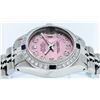 Image 5 : Rolex Ladies Stainless Steel Pink Diamond & Sapphire Datejust Wristwatch