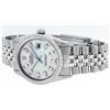 Image 5 : Rolex Mens Stainless Steel Blue MOP Baguette Diamond 36MM Datejust Wristwatch
