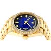 Image 5 : Rolex Mens 18K Yellow Blue Vignette Diamond Lugs Quickset President Wristwatch W