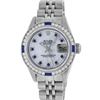 Image 2 : Rolex Ladies Stainless Steel MOP Diamond & Channel Set Sapphire Datejust Wristwa