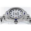 Image 5 : Rolex Ladies Stainless Steel MOP Diamond & Channel Set Sapphire Datejust Wristwa
