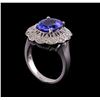Image 4 : 3.28 ctw Tanzanite and Diamond Ring - 14KT White Gold