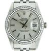 Image 1 : Rolex Mens Stainless Steel Silver Diamond 36MM Datejust Wristwatch