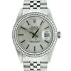 Image 2 : Rolex Mens Stainless Steel Silver Diamond 36MM Datejust Wristwatch