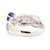 Image 3 : 1.10 ctw Blue Sapphire And Diamond Ring - 18KT White Gold