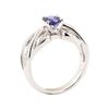 Image 4 : 1.10 ctw Blue Sapphire And Diamond Ring - 18KT White Gold