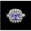 Image 2 : 14KT White Gold 1.52 ctw Tanzanite and Diamond Ring