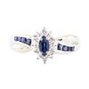 Image 2 : 0.35 ctw Sapphire and Diamond Ring - 10KT White Gold