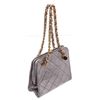 Image 1 : Chanel Metallic Silver Vintage Mini Quilted Lambskin Leather Kiss Lock Shoulder