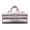 Image 4 : Chanel Metallic Silver Vintage Mini Quilted Lambskin Leather Kiss Lock Shoulder