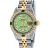 Image 2 : Rolex Ladies 2 Tone Yellow Gold Green MOP Diamond & Emerald Datejust Wristwatch
