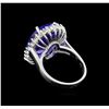 Image 3 : 8.58 ctw Tanzanite and Diamond Ring - 14KT White Gold
