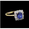 Image 1 : 1.00 ctw Sapphire and Diamond Ring - 14KT White Gold