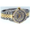 Image 3 : Rolex Mens 2 Tone 14K Slate Grey Diamond & Ruby Datejust Wristwatch