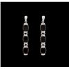 Image 1 : Crayola 21.00 ctw Garnet and White Sapphire Earrings - .925 Silver