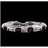 Image 2 : Crayola 27.00 ctw Garnet and White Sapphire Bracelet - .925 Silver