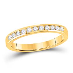 Womens Round Diamond Wedding Band 1/4 Cttw 14kt Yellow Gold - REF-27M9H