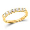 Image 1 : Womens Round Diamond Wedding Single Row Band 1/2 Cttw 14kt Yellow Gold - REF-39H5R