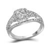 Image 1 : Womens Round Diamond Square Cluster Ring 1/3 Cttw 10kt White Gold - REF-32X5A
