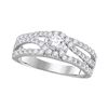 Image 1 : Round Diamond Solitaire Open Bridal Wedding Engagement Ring 1 Cttw 14kt White Gold - REF-67Y5N