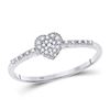 Image 1 : Womens Round Diamond Slender Heart Ring 1/20 Cttw 10kt White Gold - REF-8H5R