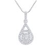 Image 1 : Womens Round Diamond Solitaire Circle Frame Pendant 1/4 Cttw 10kt White Gold - REF-12W9K