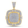 Image 1 : Mens Round Diamond Square Charm Pendant 7/8 Cttw 10kt Yellow Gold - REF-65R5X