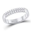 Image 1 : Womens Round Diamond Double Row Band Ring 1/4 Cttw 14kt White Gold - REF-36W9K