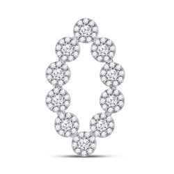 Womens Round Diamond Fashion Pendant 3/4 Cttw 10kt Yellow Gold - REF-30M5H